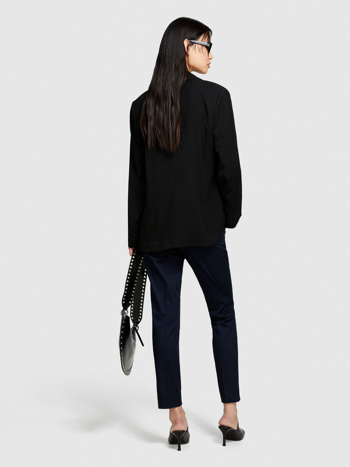 Regular fit chinos - women's chino trousers - Dark Blue | Sisley image number 3